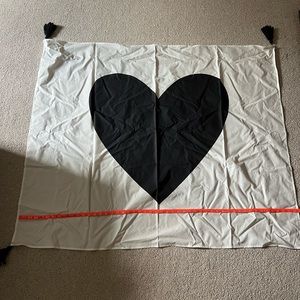 Black heart tapestry with tassels from pottery barn teen